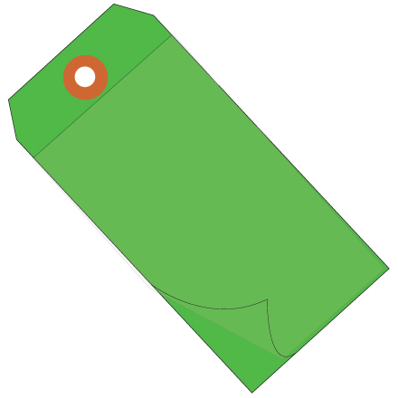 6 <span class='fraction'>1/4</span> x 3 <span class='fraction'>1/8</span>" Green Self-Laminating Tags