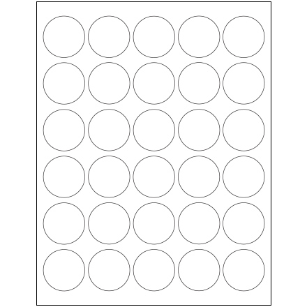 1 <span class='fraction'>1/2</span>" Glossy White Circle Laser Labels