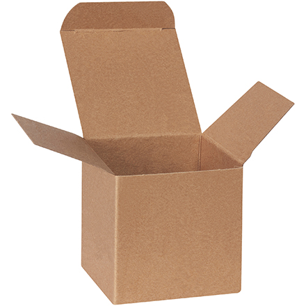 2 <span class='fraction'>7/8</span> x 2 <span class='fraction'>7/8</span> x 3" Heavy Duty Kraft Reverse Tuck Folding Cartons